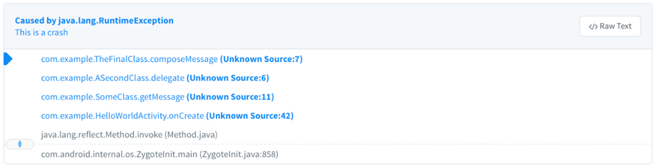 Crashlytics dashboard file mapping