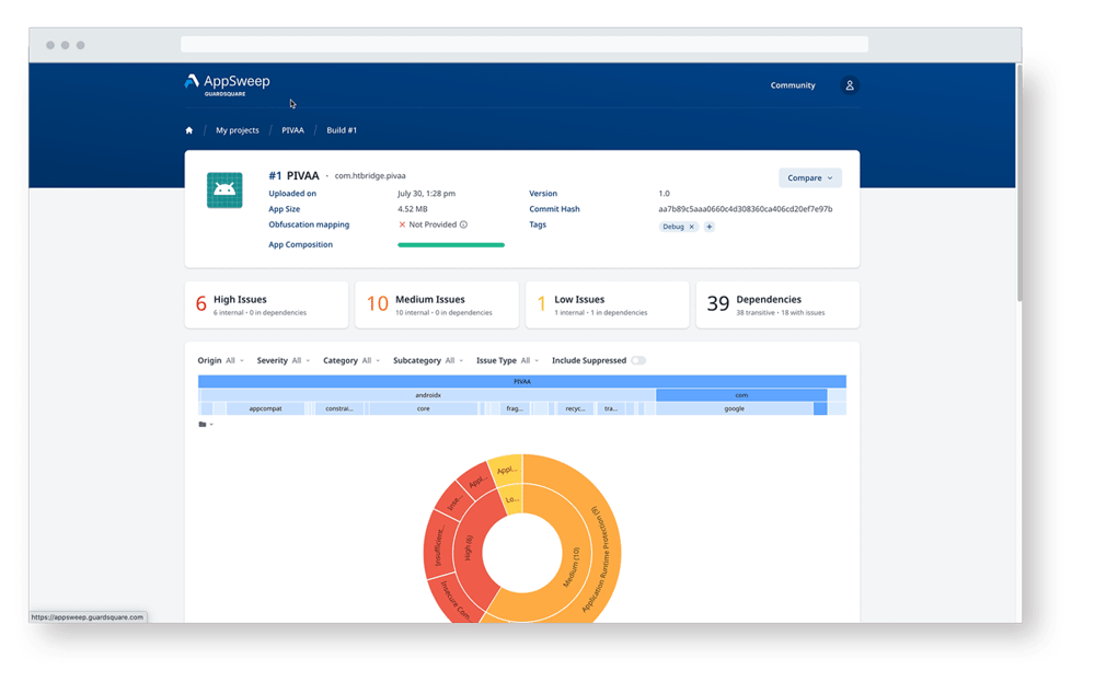 Appsweep interface