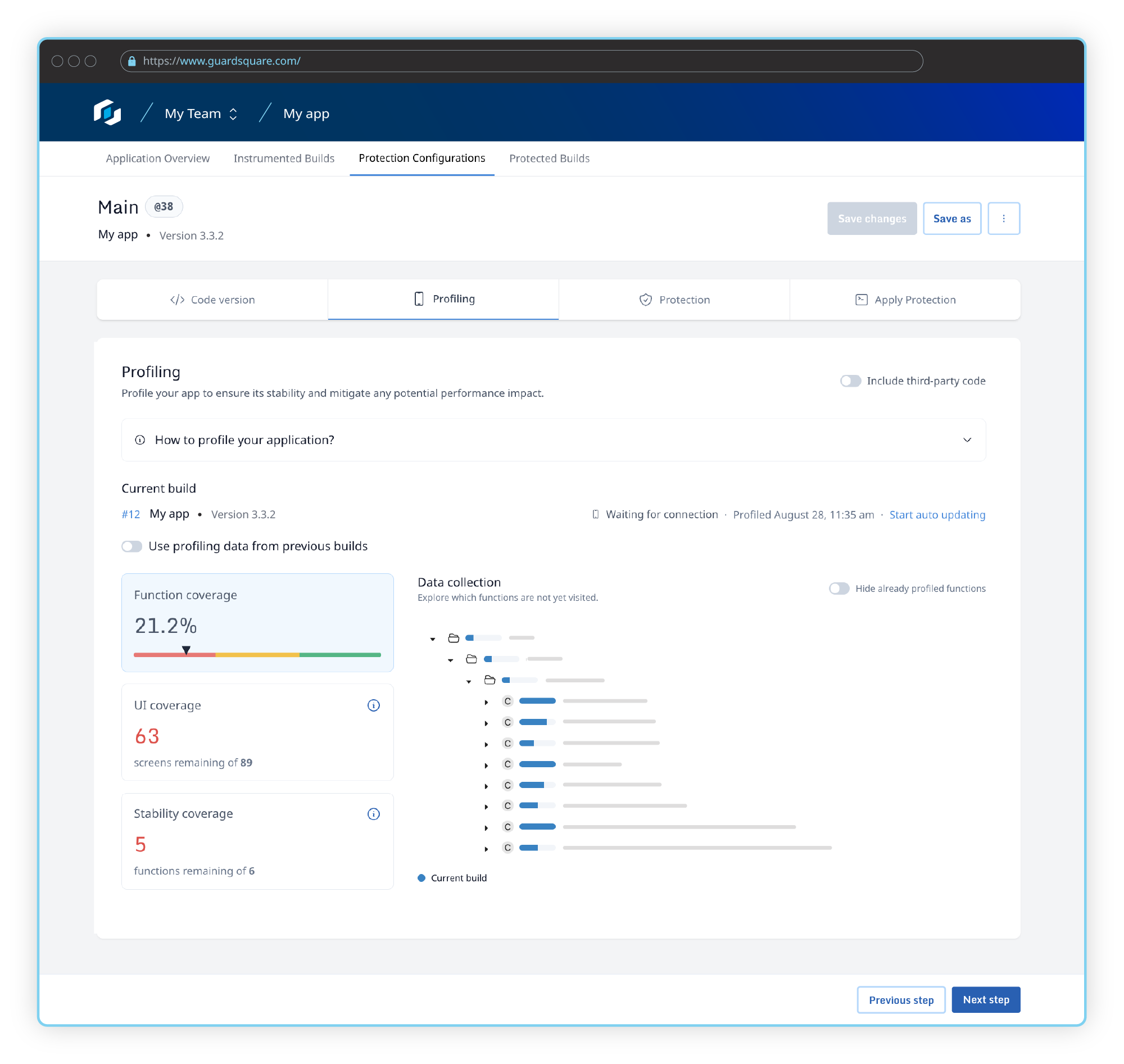 GUARDSQUARE-profiling_UI
