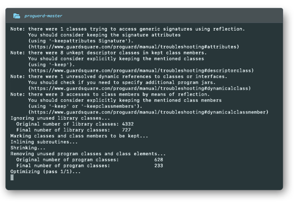 Proguard optimization